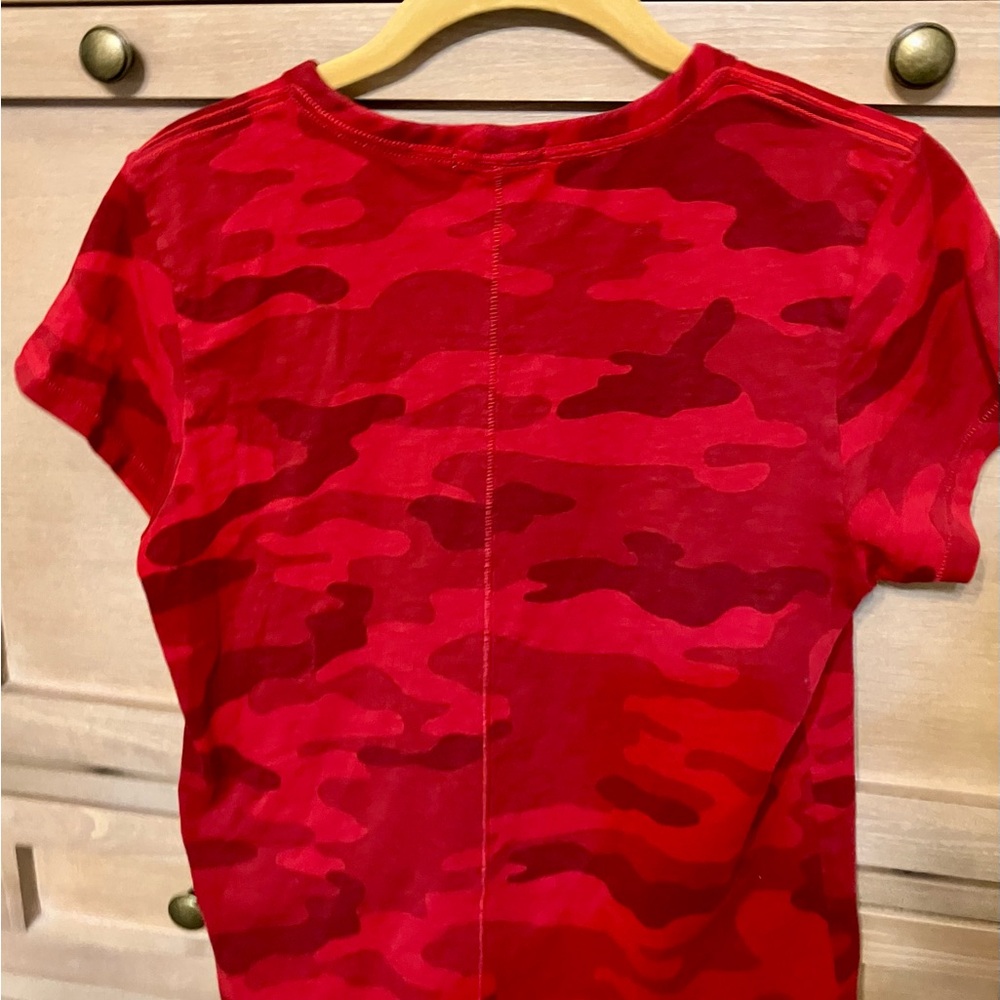 rag & bone Red Camouflage Short Sleeve Tee - Picture 3 of 5